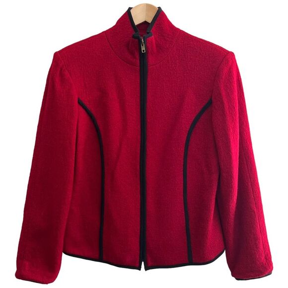 TRANSITIONS Wool Blend zip up Blazer Jacket Womens Size S EUC CLASSY! - Picture 1 of 10